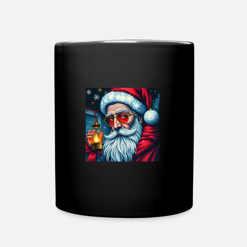 Weihnachtsmann - Tasse einfarbig - Schwarz