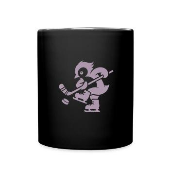 Pinguin Eishockey Minimalistische Spieler - Tasse einfarbig - Schwarz - Vorne