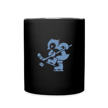 Pinguin Eishockey Minimalistische Spieler - Tasse einfarbig - Schwarz - Vorne