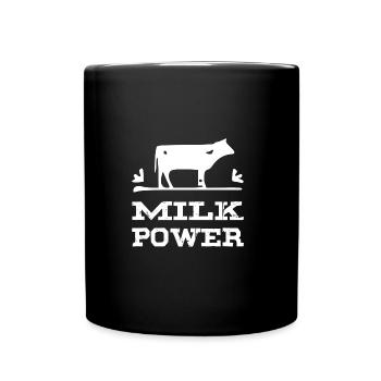 Milk Power weiss - Tasse einfarbig - Schwarz - Vorne