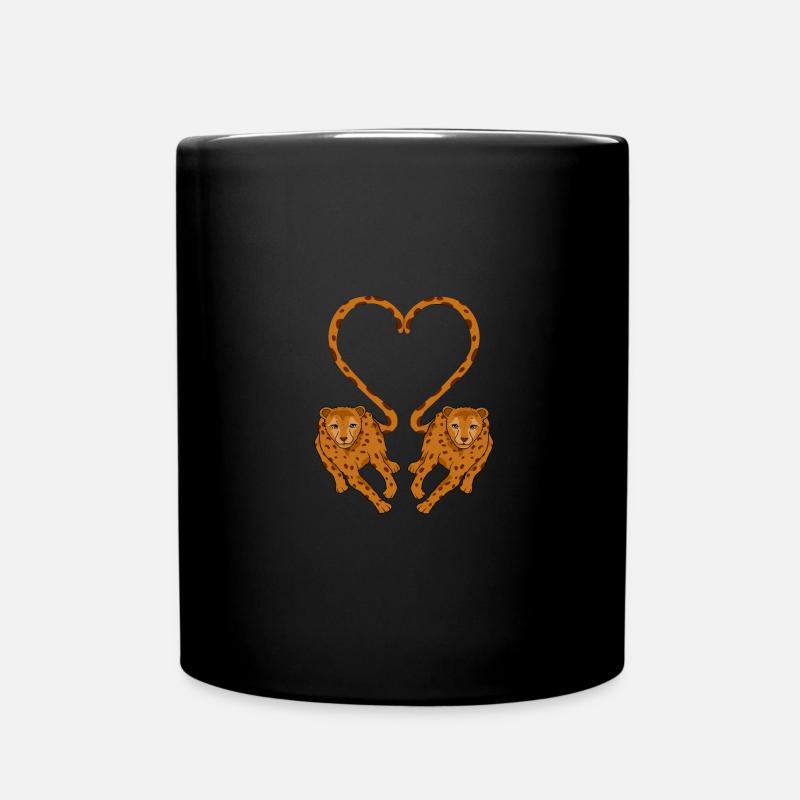 Guépard couple Saint Valentin - Mug uni - noir