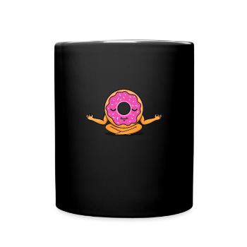 Meditierender Donut - Tasse einfarbig - Schwarz - Vorne