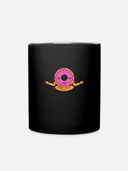 Meditierender Donut - Tasse einfarbig - Schwarz