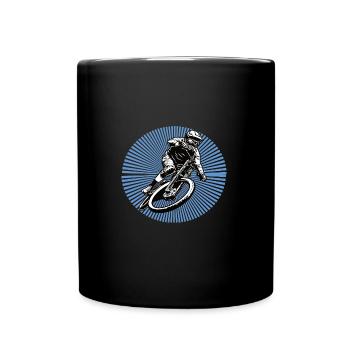 Downhill Mountainbiker - Tasse einfarbig - Schwarz - Vorne