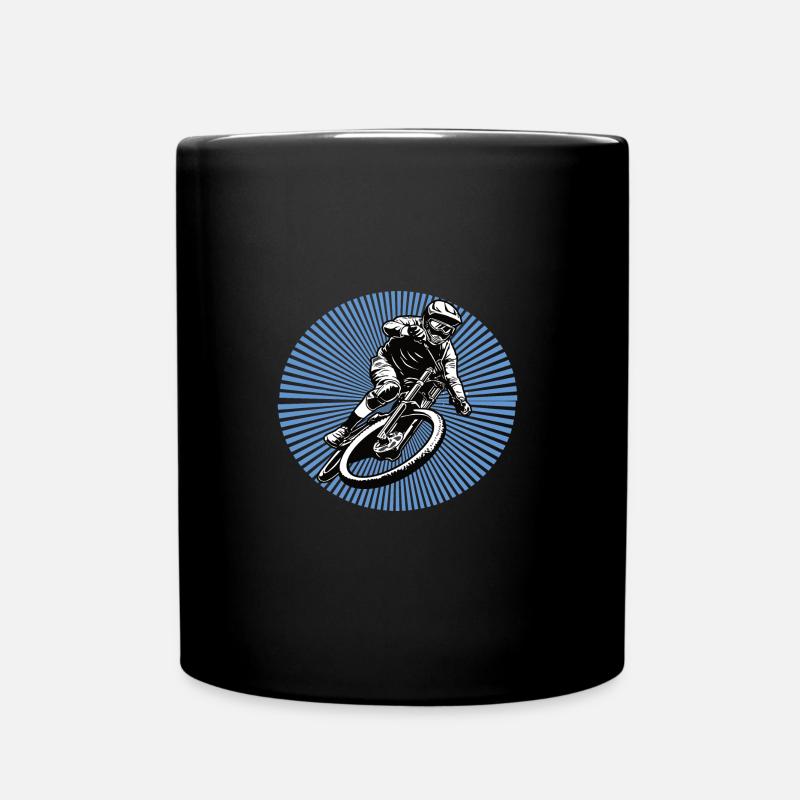Downhill Mountainbiker - Tasse einfarbig - Schwarz