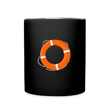 Bateau de sauvetage - Mug uni - noir - Devant