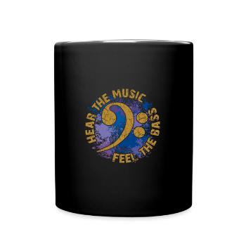 Sentez les basses. Clef de fa - Mug uni - noir - Devant