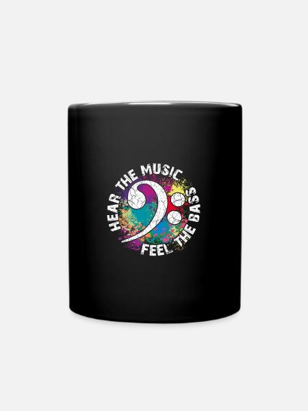 Spüre de Bass. Bassschlüssel - Tasse einfarbig - Schwarz