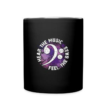 Sentez les basses. Clef de fa - Mug uni - noir - Devant