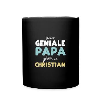 Dieser Geniale Papa Gehört Zu Ch... - Tasse einfarbig - Schwarz - Vorne