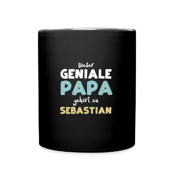 Dieser Geniale Papa Gehört Zu Se... - Tasse einfarbig - Schwarz - Vorne