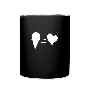 heart symbol eat ice cream summer - Full Colour Mug - black - Front