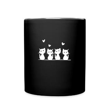 Cats Friends Animals cute Pet small four - Full Colour Mug - black - Front