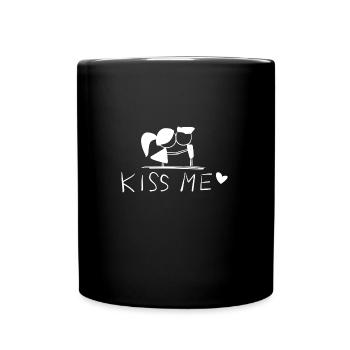 embrasse-moi symbole couple amour - Mug uni - noir - Devant