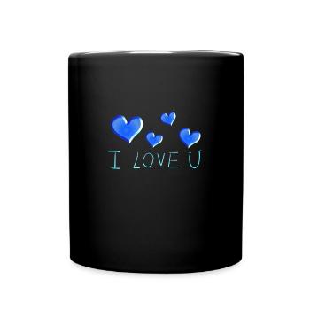 ich liebe dich herzen text valentinstag - Tasse einfarbig - Schwarz - Vorne