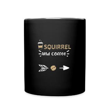 Squirrel And Coffee - Coffee - Tasse einfarbig - Schwarz - Vorne
