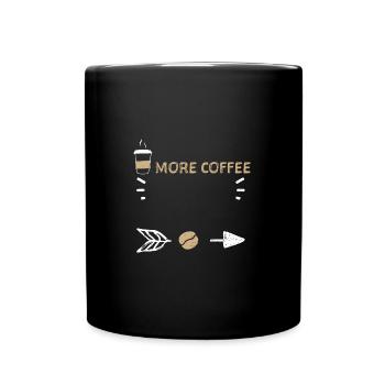 More Coffee - Coffee - Tasse einfarbig - Schwarz - Vorne