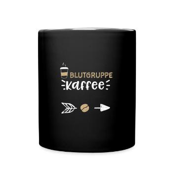 Groupe sanguin café - Café - Mug uni - noir - Devant