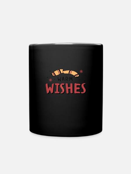 Warm Wishes Merry Christmas - Tasse einfarbig - Schwarz