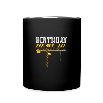 Birthday Boy - Construction Worker - Tasse einfarbig - Schwarz - Vorne