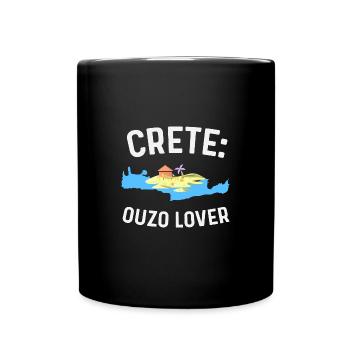 Crete Ouzo Lover - Tasse einfarbig - Schwarz - Vorne