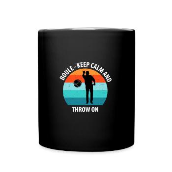 Boule Petanque Boccia Boules - Tasse einfarbig - Schwarz - Vorne