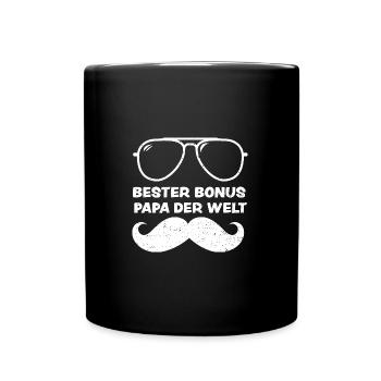 Bester Bonus Papa Der Welt - Tasse einfarbig - Schwarz - Vorne