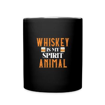 Whiskey Ist Mein Spirit Animal Erlebnis - Tasse einfarbig - Schwarz - Vorne