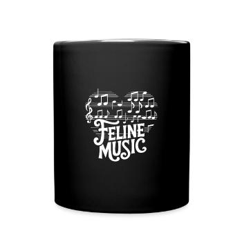 Katzen und Musik ich liebe meine Katze und Musik. - Tasse einfarbig - Schwarz - Vorne