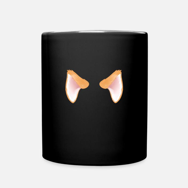 Cat ears of an orange cat - Full Colour Mug - black