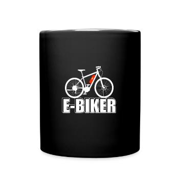 E Biker - Tasse einfarbig - Schwarz - Vorne