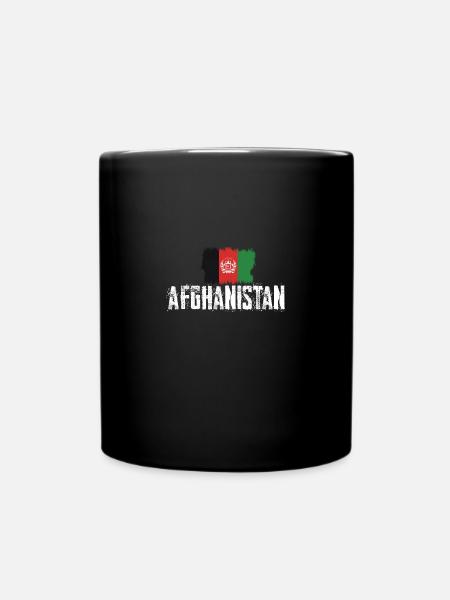 afghanistan flag - Full Colour Mug - black