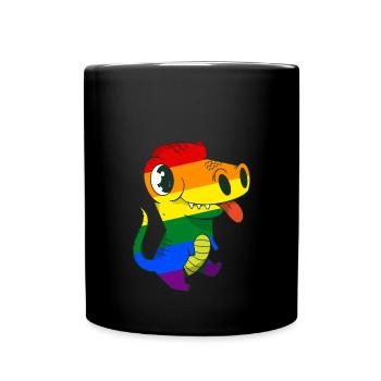 LGBT Dino - Tasse einfarbig - Schwarz - Vorne