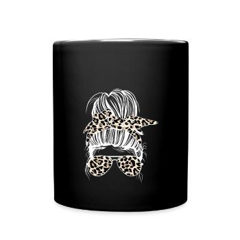 Mom Messy Dutt Leopard - Full Colour Mug - black - Front