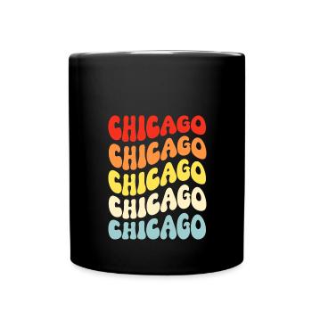 Chicago 70er Jahre Hippie - Tasse einfarbig - Schwarz - Vorne