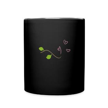 Branch Symbol Heart Tree Natural Stick Leaf - Full Colour Mug - black - Front
