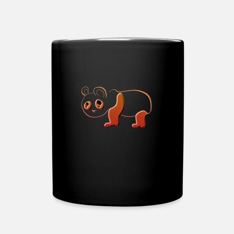 panda roux ours animal paillettes rouge - Mug uni - noir
