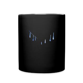 water drops symbol blue water - Full Colour Mug - black - Front