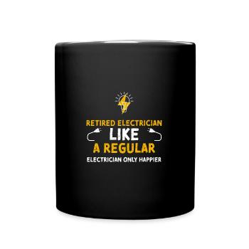 Électricien à la retraite comme un régul... - Mug uni - noir - Devant