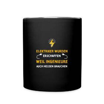 Elektriker Wurden Erschaffen Wei... - Tasse einfarbig - Schwarz - Vorne