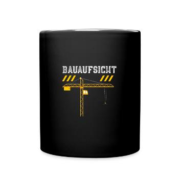 Bauaufsicht - Construction Worker - Tasse einfarbig - Schwarz - Vorne