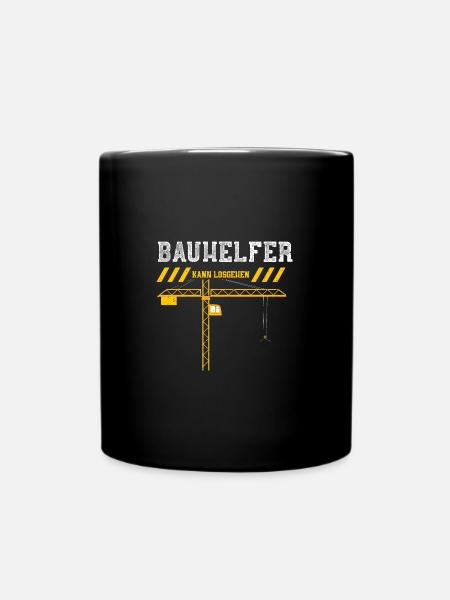 Bauhelfer Kann Losgehen - Tasse einfarbig - Schwarz