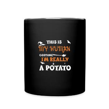 C’est mon costume humain que je suis rea... - Mug uni - noir - Devant