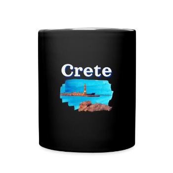Kreta Leuchturm Griechenland Geschenk - Tasse einfarbig - Schwarz - Vorne