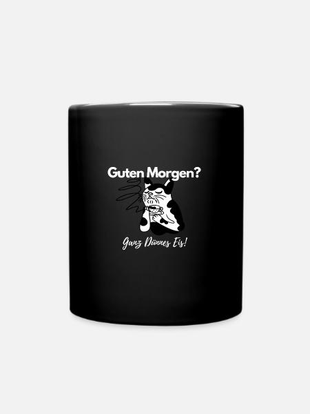 Guten Morgen T-Shirt - Tasse einfarbig - Schwarz