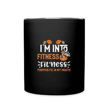 I'm Into Fitness Fit'ness Pumpki... - Tasse einfarbig - Schwarz - Vorne