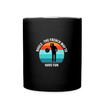 Boule Petanque Boccia Boules - Tasse einfarbig - Schwarz - Vorne
