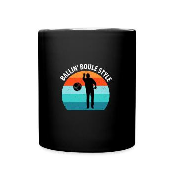 Boule Petanque Boccia Boules - Tasse einfarbig - Schwarz - Vorne