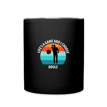 Boule Petanque Boccia Boules - Tasse einfarbig - Schwarz - Vorne
