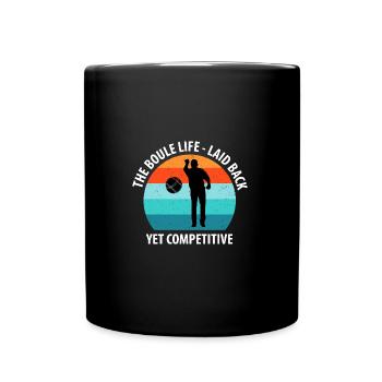 Boule Petanque Boccia Boules - Tasse einfarbig - Schwarz - Vorne